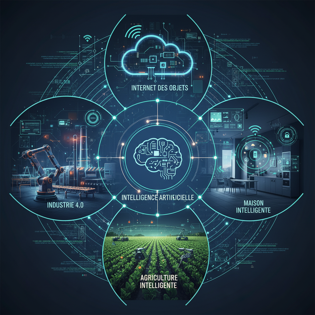 Réseau SOLUKEN reliant industrie, agriculture et maison intelligente par l'IA et l'IoT